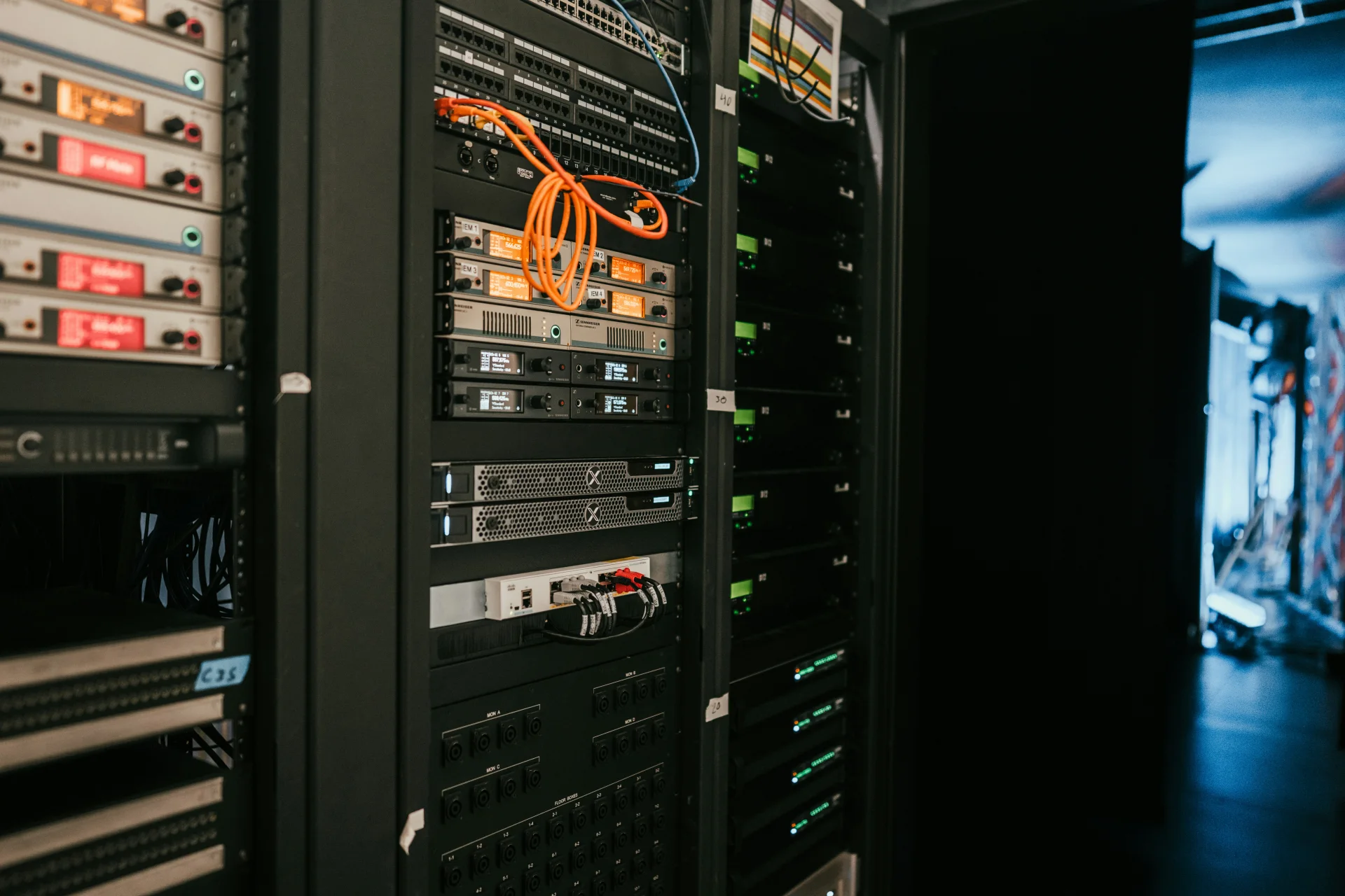 Server racks powering online game hosting